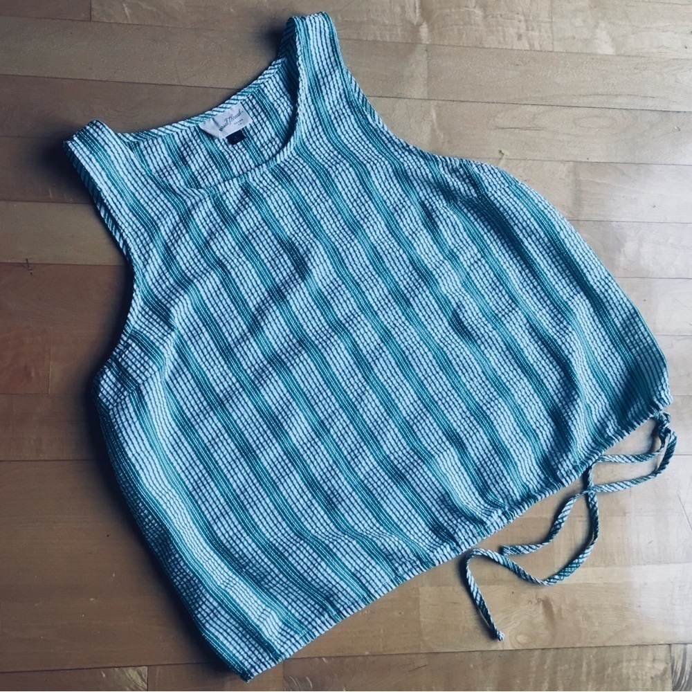 Universal Thread Green White Striped Tank Top Size Large